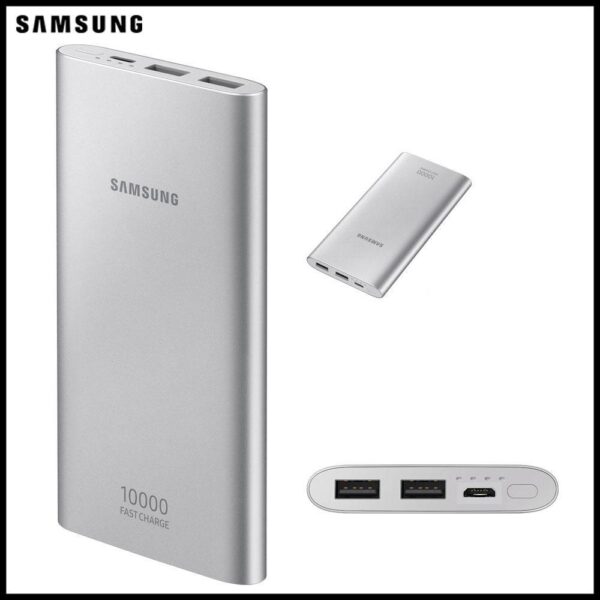 Samsung 10000 mAh Battery Pack, Silver Power Bank Dual USB Port 15w - Image 3