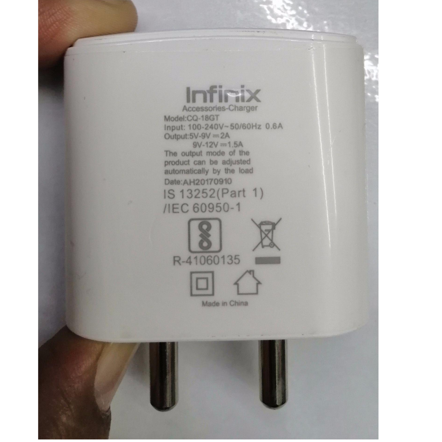 Infinix Fast Charger Model CQ 18GT Quick Charger 9V 2A 18W Store4u