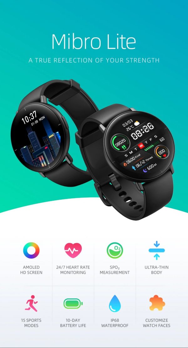 Xiaomi MiBro Lite Smart Watch AMOLED Always-On Display - Image 9