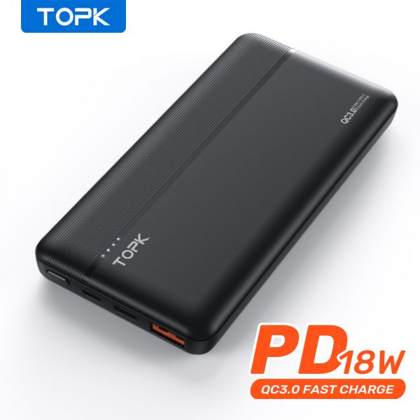 TOPK 18W QC3.0 PD 10000mAh Power Bank i1015P Fast Charging USB Type C Portable Mobile Charger Power bank - Image 2