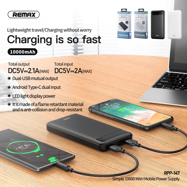 REMAX RPP-147 10000MAH JANY SERIES POWER BANK