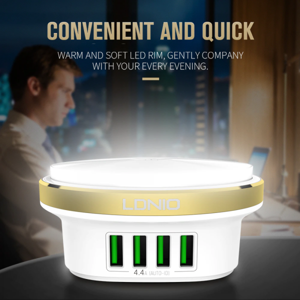 Ldnio LED Press Lamp with 4-Port USB Chargers - Image 3