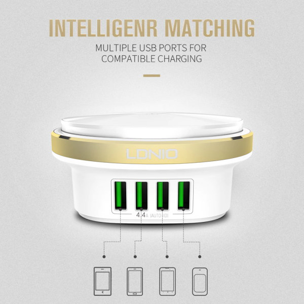 Ldnio LED Press Lamp with 4-Port USB Chargers - Image 2