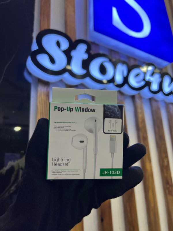 JH-103D Pop-Up window Lightning Headset for (Iphone 7 to 14 Pro Max) - Image 3
