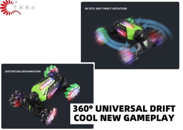 RC Dazzle Light Twist Car - Radio Controlled 4WD Stunt Car - Offroad - TKKJ - Transformer car with hand and Remote controllable - Image 5