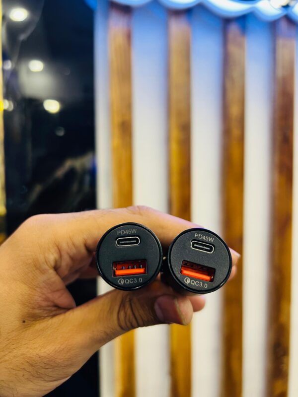 Branded Car Charger 45W PD QC 3.0 USB Type C Fast Charging - Image 2