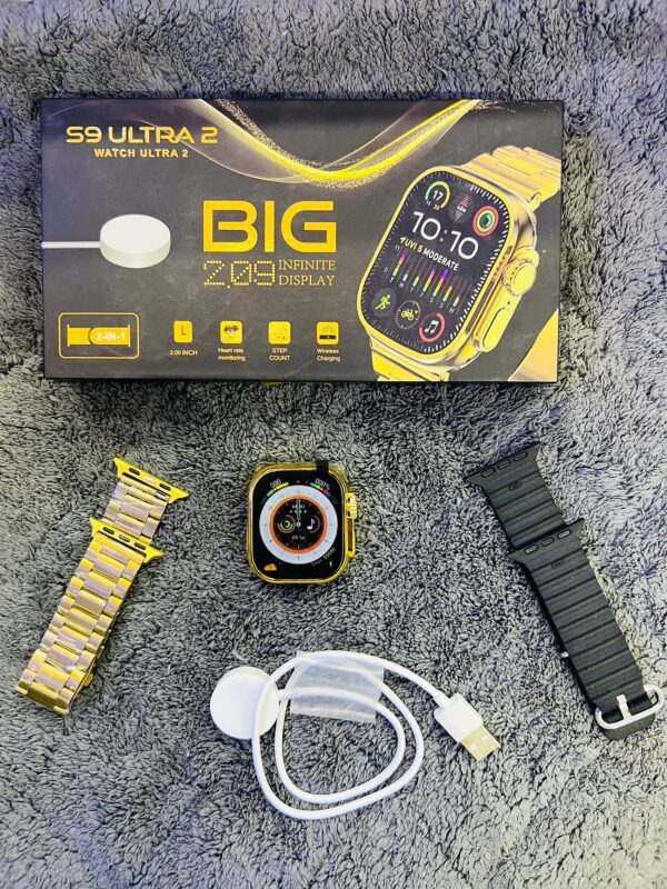 S9 Ultra 2 Smart Watch - 2 In 1 - 2.09 inch Display - Wireless Charging