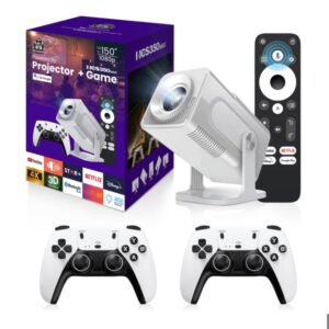 HCS350 MAX Android Gaming Projector with 02 Wireless Controllers & Voice Remote
