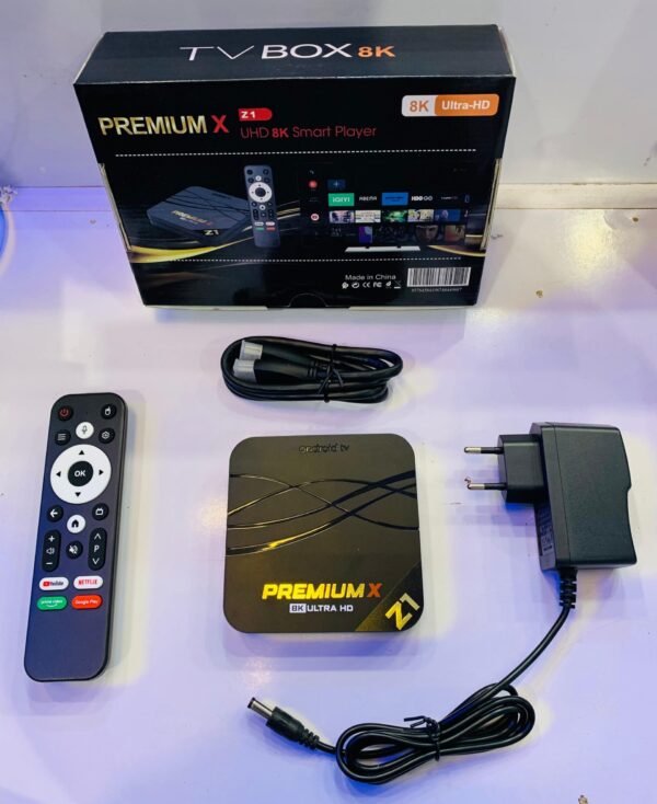 Premium X 8K Ultra HD Z1 Android TV Box Voice Control 8GB RAM 128GB ROM Netflix, YouTube, Prime