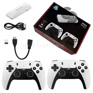 M22 Game Stick 4K Console 64GB with Dual 2.4G Wireless Controllers – 30000+ Games – PS1/GBA/SNES/PSP