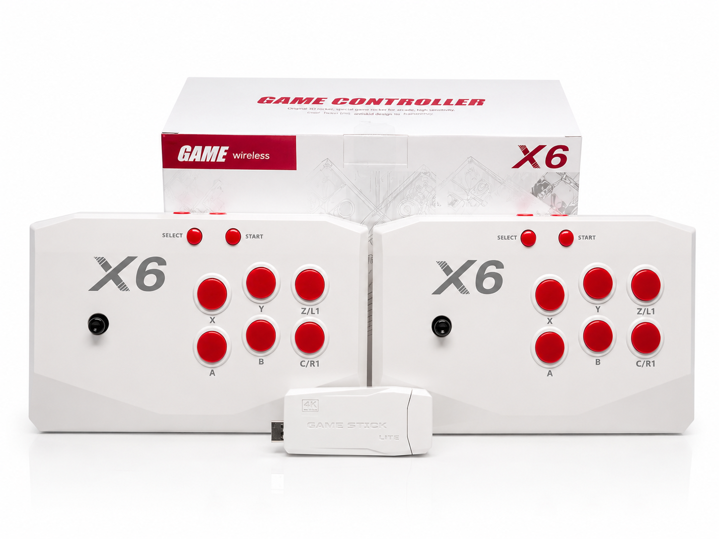 X6 Game Stick 8K Console 64GB with Dual 2.4G Wireless Controllers – 20000+ Games